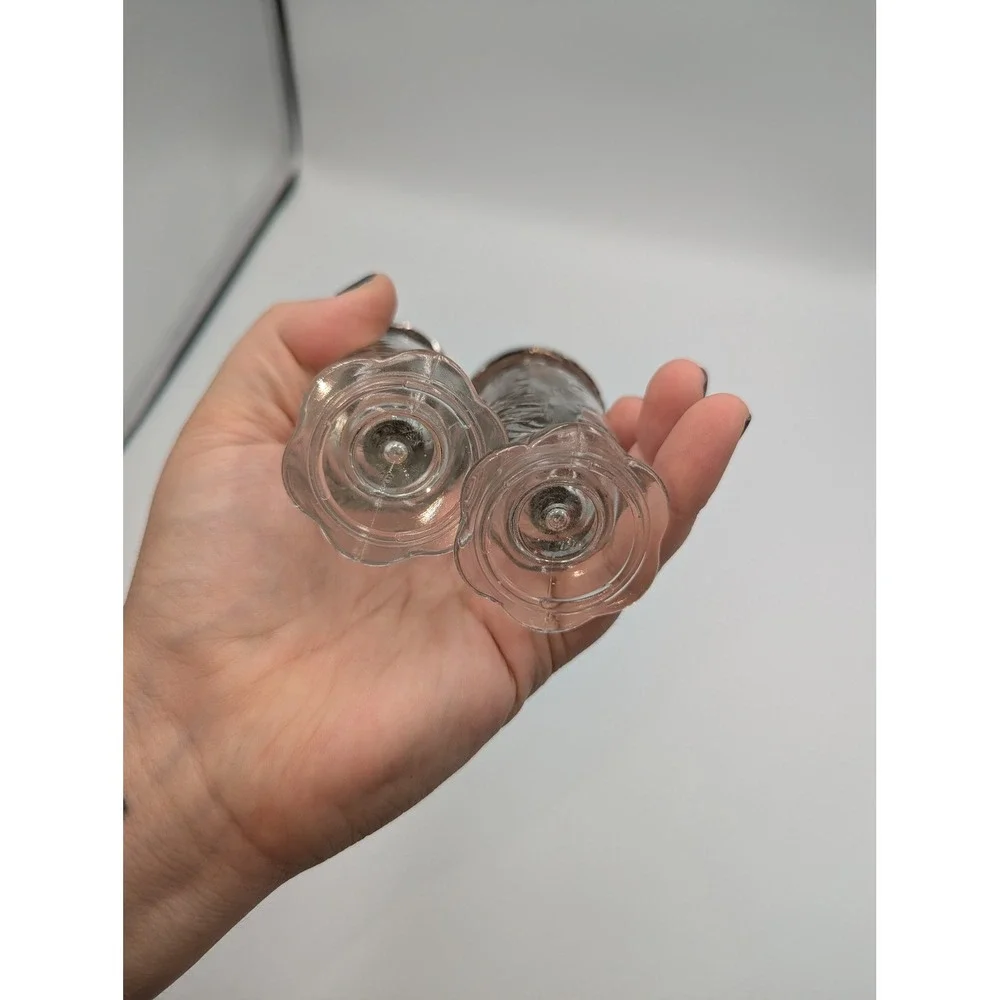 Princess House Salt and Pepper Shakers Crystal Fantasia Etched Glass Set 5244